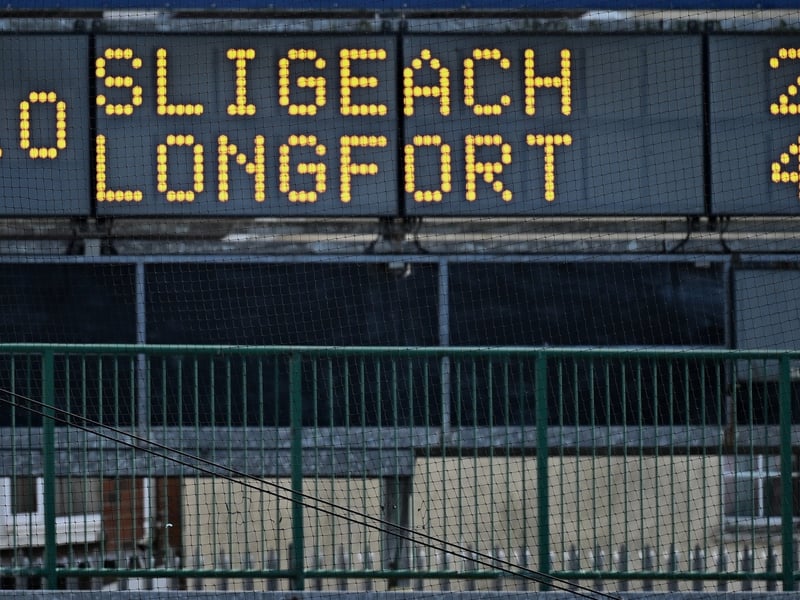 Caption: A view of the scoreboard after the Allianz Hurling League Division 4 final match between Sligo and Longford at Markievicz Park in Sligo. Photo by Seb Daly/Sportsfile
