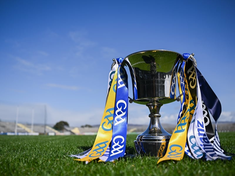 Caption: The Allianz Hurling League Division 4 trophy before the Allianz Hurling League Division 4 final match between Sligo and Longford at Markievicz Park in Sligo. Photo by Seb Daly/Sportsfile