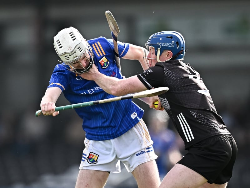 Caption: Dan Crossan of Longford in action against James Weir of Sligo during the Allianz Hurling League Division 4 final match between Sligo and Longford at Markievicz Park in Sligo. Photo by Seb Daly/Sportsfile