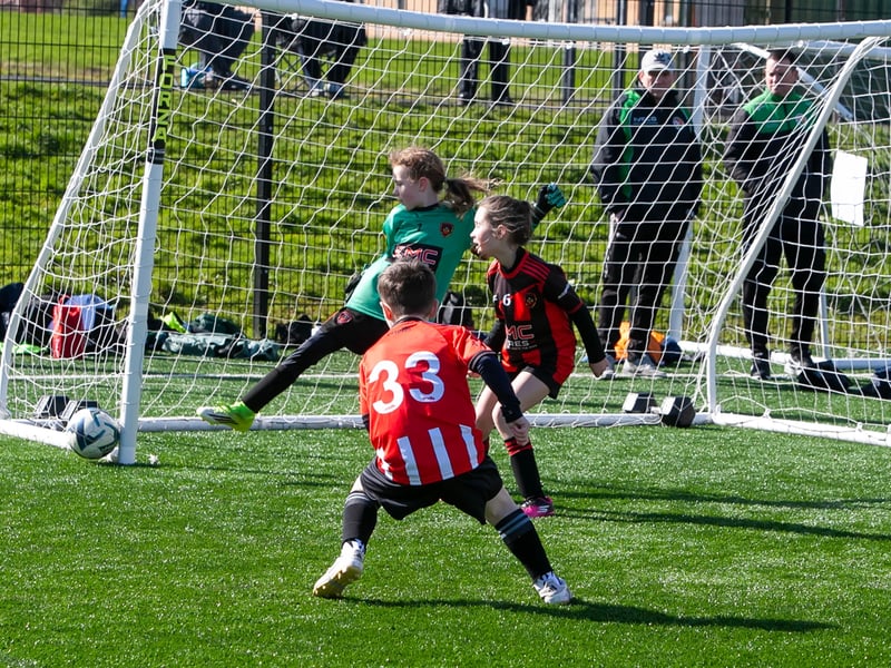 Action from Phoenix Girls v. Tristar in the Sean O'Kane Memorial Cup on Saturday last at St. Joseph's Boys School. (Photos: Jim McCafferty Photography)