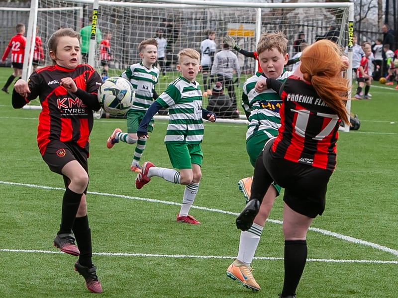 Action from the 2017s Sean O'Kane Memorial Cup on Saturday last at St. Joseph's Boys School. (Photos: Jim McCafferty Photography)
