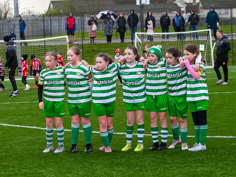 Top of the Hill Celtic Girls await their fate during penalties on Saturday.