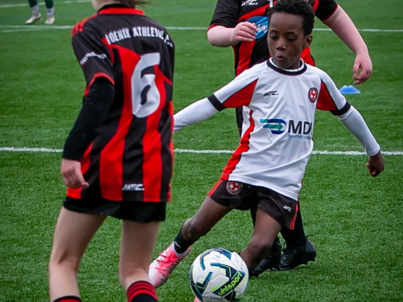 Action from the 2017s Sean O'Kane Memorial Cup on Saturday last at St. Joseph's Boys School. (Photos: Jim McCafferty Photography)