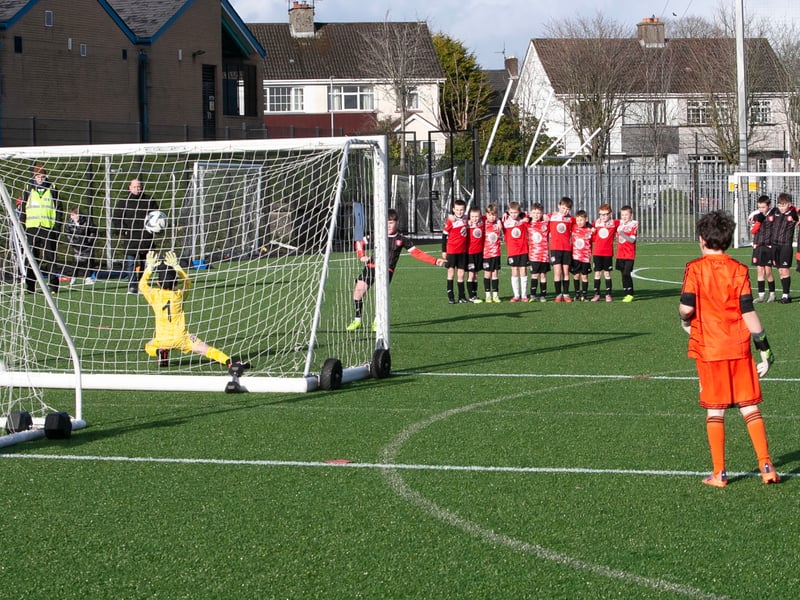 Penalty action from the 2017s Sean O'Kane Memorial Cup on Saturday last at St. Joseph's Boys School. (Photos: Jim McCafferty Photography)