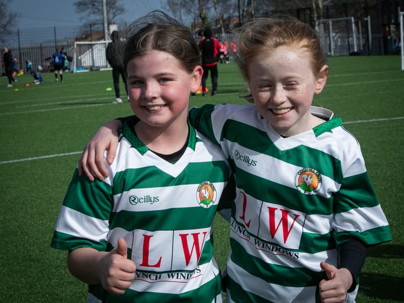 The two young ladies who represented the 2016 Cockhill Celtic team on Sunday.