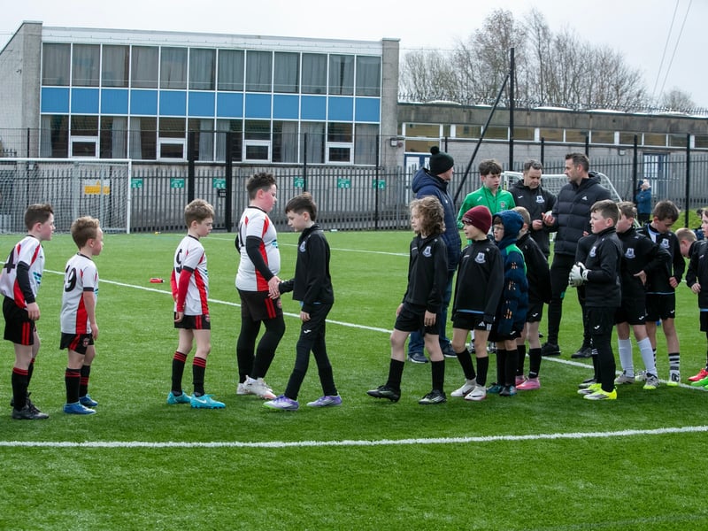 Handshakes all round after one of Sunday afternoon's Sean O'Kane Cup games.