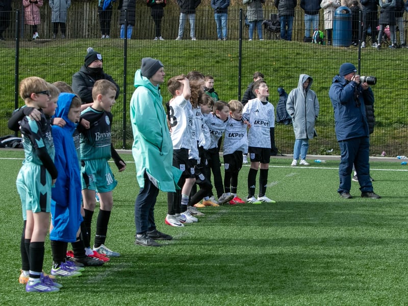 Teams awaiting the outcome of a penalty shoot on Sunday afternoon.