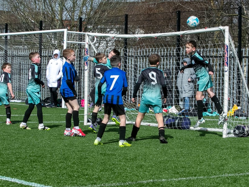 Goalmouth action from the 2016s Sean O'Kane Cup between Oxford and Stranocum.