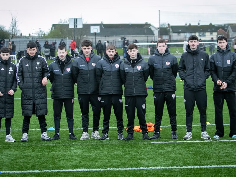 Some of the young volunteer referees pictured on Sunday morning.