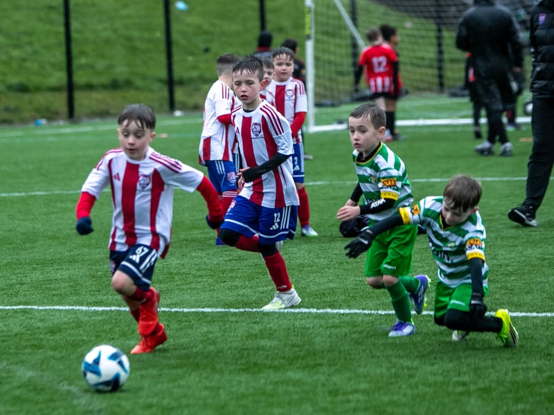 Action from the 2018s game between Maiden City Soccer and Top of the Hill Celtic on Sunday morning.