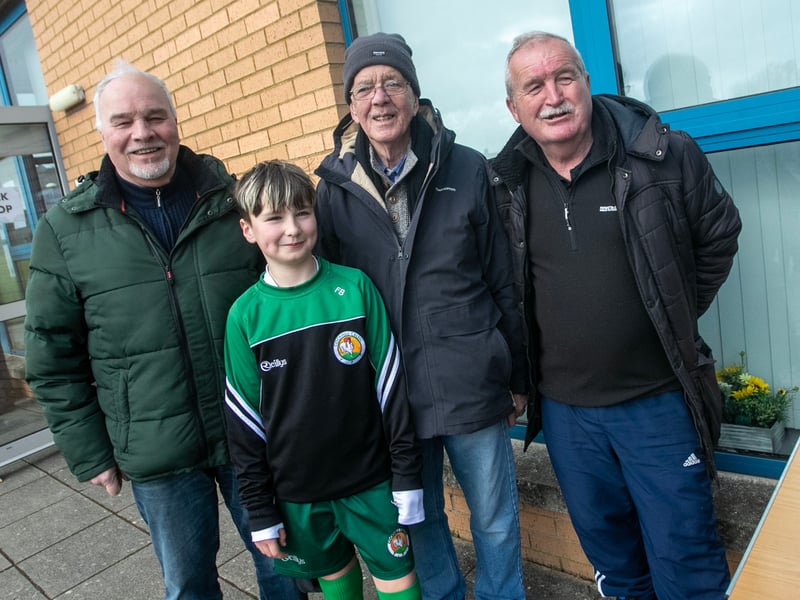 Supporters pictured on Sunday morning.