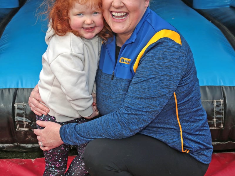 Caption: Mya and Stacey O'Reilly enjoyed plenty of laughs at the 90th ploughing in Ballymahon 