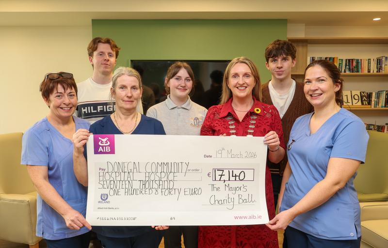 Mayor of Donegal Town Anna Gallagher has presented a cheque for €17,410 to Donegal Community Hospital. Click on the arrows to see a gallery of photos from Siobhan McGowan: The proceeds from the Mayor’s Ball held in the Abbey Hotel in October were divided between Donegal Community Hospital and Donegal Hospice. With work to upgrade facilities at the HSE-owned hospital now in its final phase, this money will allow the hospital to further enhance the facilities for patients and their visitors.  Director of Nursing Susan Rose told Donegal Live that the money at the Mayor’s Ball will be used for a particularly special project. READ NEXT: In Pictures - Brilliant comedy Out of Order goes down a treat in Leghowney “At the minute we are in the final phase of the refurbishment.  “The patient - visitor dining room has turned out beautifully, better than we expected. And the funds that we are receiving at the minute are planned to go towards a garden at the front of the building so that the patients will have access to the outside on a good day. “On behalf of all the staff of Donegal Community Hospital and the patients who come and go to it, I would like to say thanks to everyone who has contributed to this fundraising event and all the fundraising events that we have had in the last year.” Mayor Anna said: “I want to thank everybody who sponsored, donated, bought tickets, came to the ball and really got behind a lovely community event last October.” She visited Donegal Community Hospital on Thursday, March 19 to hand over the funds. “This is more than a cheque, it is a community movement,” she said. “This cheque wouldn’t be possible without the support of the community around me.  “I am very honoured to come here as your mayor to present a cheque for €17,140.” The Mayor’s Charities fund is still open and receiving donations. READ NEXT: Donegal students support cancer patients by getting behind Daffodil Day Anna said: “Anyone who is having parties or wanting to do something in