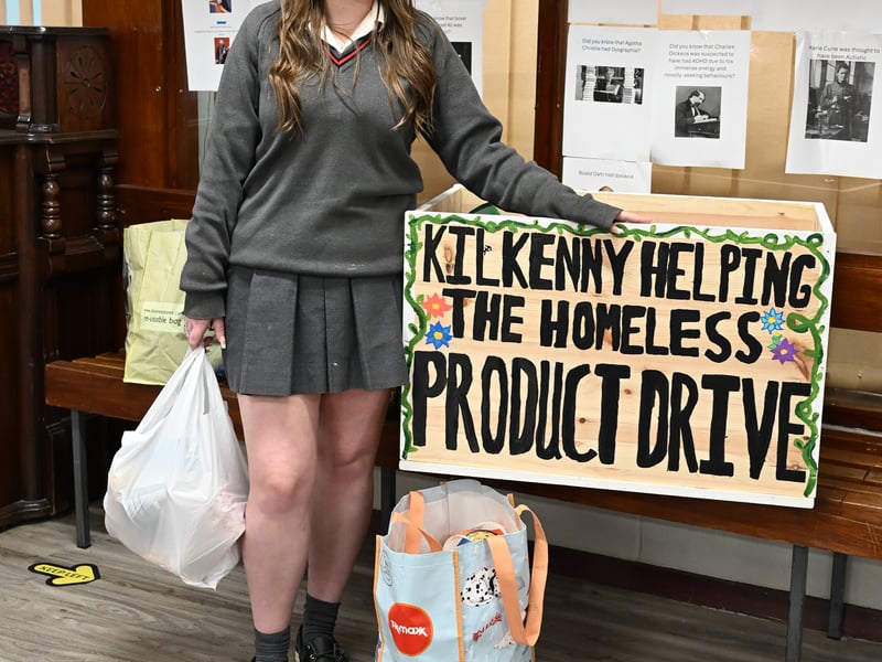 At Kilkenny College, Transition Year student Lilly Boland organised a product drive in aid of Kilkenny Helping the Homeless. She worked closely with Ms Jen Phelan, who teaches the school’s Volunteering in Action course, to co-ordinate the drive and addressed the school community over the intercom and at assemblies, with a call to action for food and essential item donations. “I was in awe of Lilly’s contributions and her dedication to supporting those in need,” said Mary Pierce, Kilkenny Helping the Homeless. TY Co-ordinator at Kilkenny College, Jeremy Clarke, praised Lilly’s efforts: “We are massively proud of the social awareness shown by Lilly in planning this product drive.”