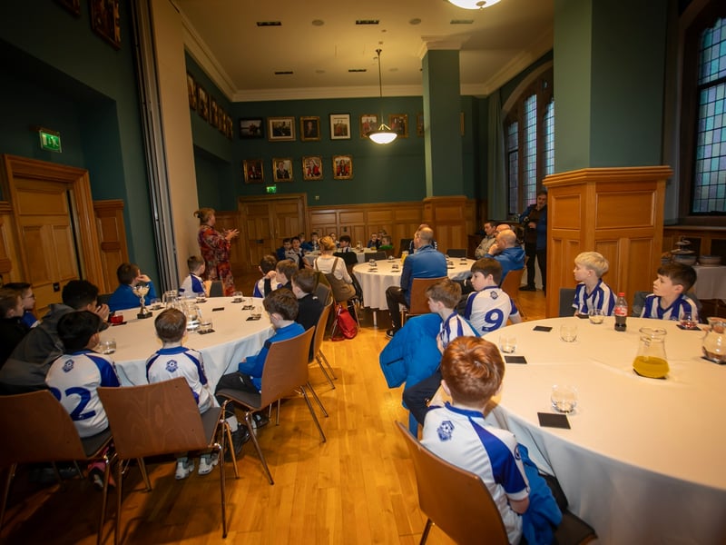 The Deputy Mayor Niree McMorris addressing the attendance at the Culmore Youths FC's reception in the Guildhall on Tuesday evening.