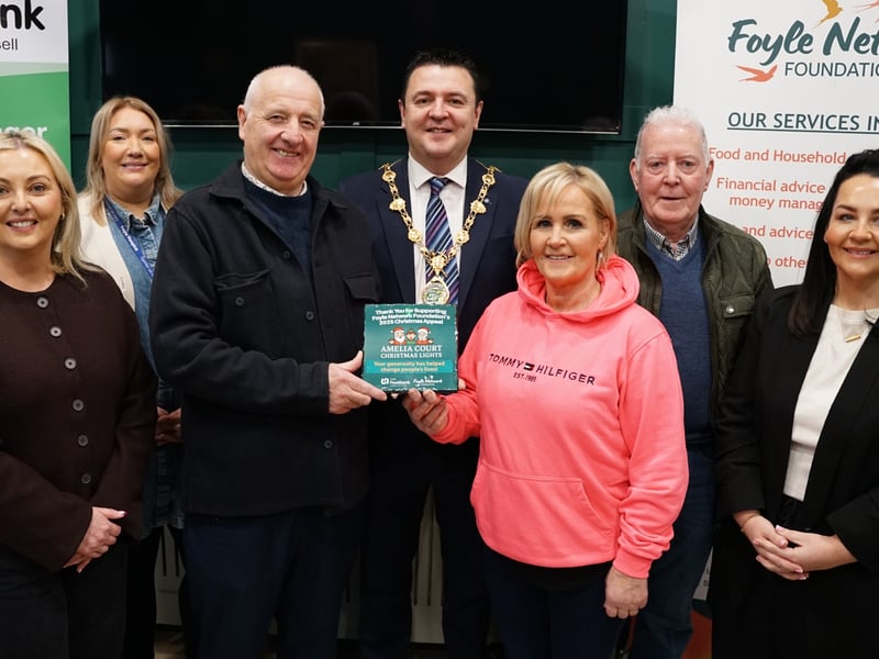 Residents volunteering for Amelia Court Christmas Lights gave their time and energy during the festive period to make the season special while raising vital funds for ourselves and Foyle Hospice.