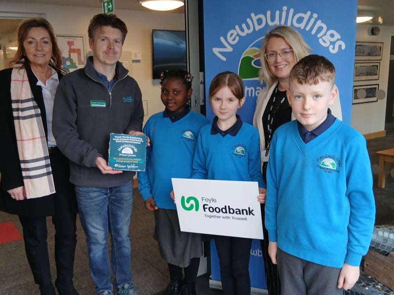 Foyle Network Foundation presented children from Newbuildings PS with the Primary School Award for their incredible efforts in donating the most amount of food in 2025.