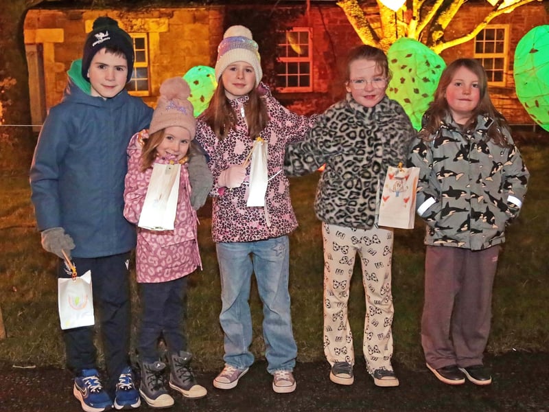 Caption: Donagh, Séona, and Katie Nic Aonghusa, Heidi Corcoran Boylan, Stella Rooney Stakelum