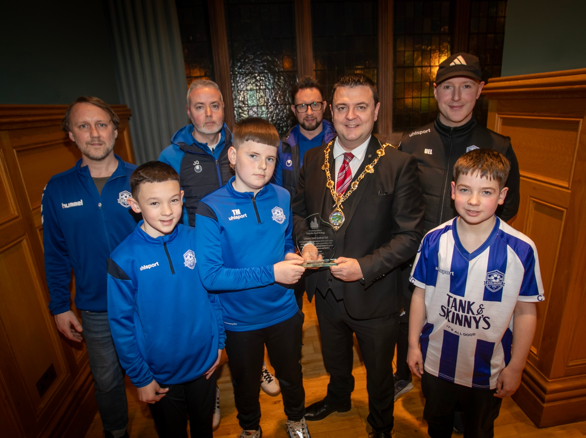 MAYORAL RECEPTION FOR CULMORE FC YOUTHS. . . . .The Mayor of Derry City and Strabane District Council, Ruairi McHugh making a special presentation to Culmore Youth FC captain Thomas Myers at a reception in the Whittaker Suite, Guildhall on Tuesday evening. Included at front are joint captains Georgie Long and Aodhan McHenry. At back from left are club coaches Dan Turner, Jay Quinn, Mark Hanna and Uel Watson. (Photos: Jim McCafferty Photography) We want your photos to feature on the website via our Camera Club. Do you have a great photo from life in the locality? Whether it’s a party, wedding, communion, landscape, a quirky shot from your archives, or a simple everyday moment, we want your snapshots. We are inviting people to share photos that capture the spirit of the county. From special occasions to quieter moments, your pictures help tell the story of everyday life in our community. To submit: Go to the Camera Club page and follow the instructions to upload your photo. Include your name, where it was taken, and a short caption if you can.  Your photo could be featured on our website and newspaper and seen by readers across the county and beyond.  TAP HERE TO SUBMIT YOUR PICTURES TODAY
