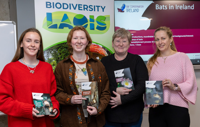 There was a fantastic turnout for the first ever meeting of Laois' Bat Conservation Group at Portlaoise Library earlier this month. Members of the public, local volunteers, and biodiversity advocates gathered to learn more about the county’s bat populations and the ongoing efforts to protect them.  The meeting was hosted by Laois County Council Biodiversity Officer, Lisa Doyle and Anna Coombe from Bat Conservation Ireland. Lisa Doyle described the event as a "resounding success", with attendees showing their keen interest in future projects. Photographer Alf Harvey went along to the fascinating event and captured these photos. Isabel Carr, Emma Kelly, Mary Aherne and Lisa Doyle (Biodiversity Officer). Funded by the Local Democracy Reporting Scheme