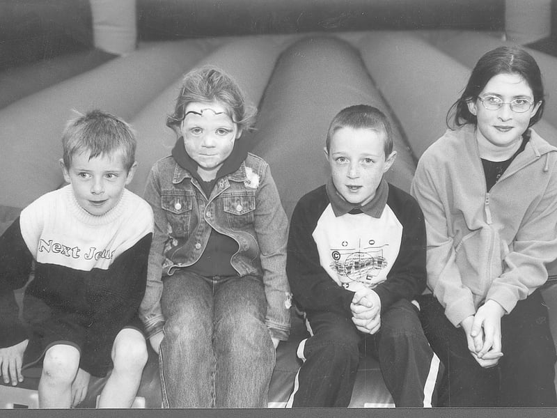 Caption: Ballymahon Summer Festival 2001 - At the Bouncing Castles were Daniel Steele, Rebecca McGann, Conor Gray and Irene McKiernan