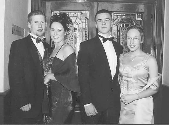 In this nostalgic trip down memory lane we reproduce a selection of great pictorial memories from 2001, including the Newtownforbes Secondary School Debs night, the Ballymahon Summer Festival and the official opening of O'Flaherty's Supermarket in Lanesboro. Down Memory Lane | A lovely gallery of Longford festival and graduation pictures from 2001 Down Memory Lane | A lovely gallery of Longford graduation pictures Caption: Newtownforbes Secondary School Debs night - Adrian Davis, Mairead Corcoran, Paddy Norton and Laura Keiveney