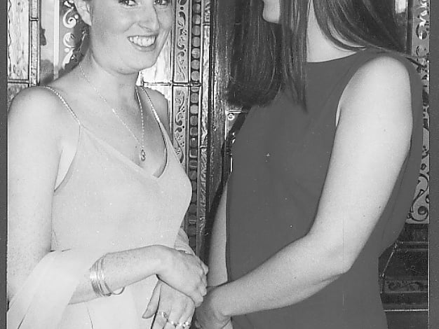 Caption: Newtownforbes Secondary School Debs night - Sabrina McNally and Marise O'Reilly
