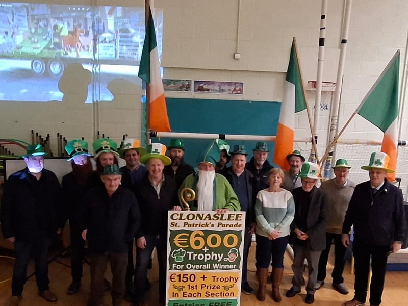 Laois locals gathered in excitement to mark the launch of this year's St Patrick's Day parade in Clonaslee. "We had a very successful launch night of the Clonaslee St Patrick’s day parade last Friday," committee member Paul Flanagan told the Leinster Express / Laois Live. The parade will see six individual cash prizes of €150 for floats across several categories, including best vintage, best dressed dog, most original, most entertaining, best club and best school. "On top on this there we be an overall cash prize of €600 for the best overall float," Mr Flanagan explained. There will be something for everyone on the day, with music and street entertainment promising to be fun for the whole family. Entries in the parade must meet at Clonaslee Community centre from 11am in St Patrick's Day. For enquiries please phone Brendan at (087) 967 5054 or Ronan at (085) 148 2296. Last year's parade was a roaring success, with the winning 1975 Laois hurling team appointed grand marshalls for the parade, 50 years on from their win. Last year also saw the parade committee presented with a famous set of bagpipes belonging to the legendary piper, Frank Dunne. Frank Dunne was a prominent member of the Laois Brigade of the Old IRA who was buried with full military honours in Clonaslee in September 1979. Frank's best-known relatives were the late RTÉ sports journalist Mick Dunne and his daughter is the now retired RTÉ newsreader Eileen. See photos of last year's St Patrick's Day parade in Clonaslee here.