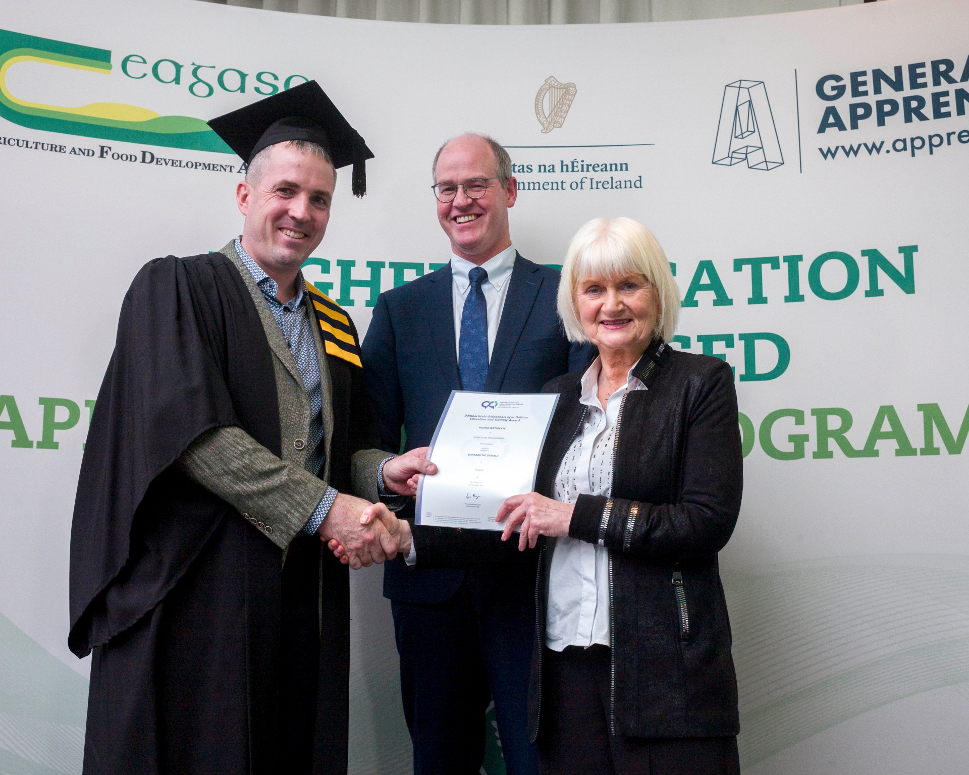 Darragh McDonald, Co. Kildare, awarded a Higher Certificate in Sportsturf Management (NFQ Level 6) Kildalton College