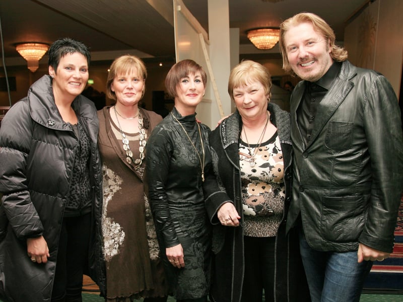 Caption: Helena Martin, Mags Hall, Maria O'Rourke, Noleen Magan and Eddie Valentine at the 2013 St Joseph's Care Centre Fashion Show in the Longford Arms Hotel Picture: Shelley Corcoran