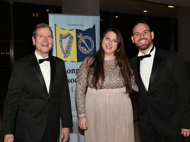 Caption: James Coyle (Newtowncashel), his daughter Charlotte and Daniel MacBeth. James’s uncle Tom Skelly was one of the founding members of the Longford Association in London. Picture: Malcolm McNally Photography