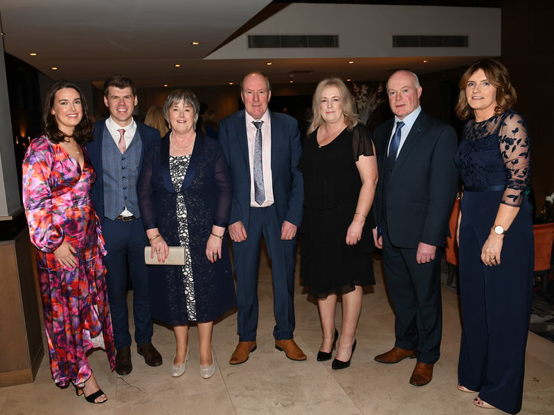 Caption: Enjoying the 67th Longford Association in London dinner dance in the Clayton Hotel, Chiswick last Saturday were Aisling Hogan, Joe Roberts, Margaret Hogan (Moydow), Paddy Keogh (Killoe), Christine Keogh (Newtownforbes), Eamon Keogh (Killoe) and Hilary Gaffney (Killoe). Picture: Malcolm McNally Photography