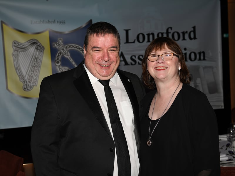 Caption: Longford Association in London President Aiden Ganley and his wife Mary (Lanesboro). Picture: Malcolm McNally Photography