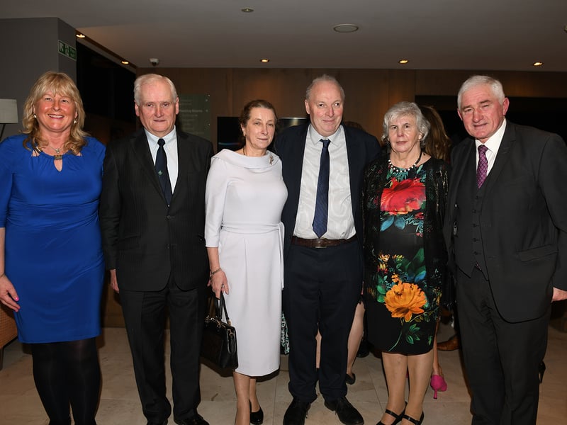 Caption: Sean Connolly from the Embassy of Ireland and his wife Frances are pictured centre with Lucia Butler, Finbarr Burke and Ann and Brendie Brien. Picture: Malcolm McNally Photography