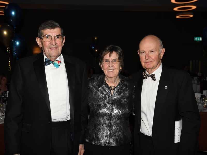 Caption: Longford Association in London Life President Michael McCann (Newtownforbes) is pictured right with Seamus and Kathleen O’Sullivan at the 67th Longford Association in London dinner dance in the Clayton Hotel, Chiswick last Saturday night. Picture: Malcolm McNally Photography