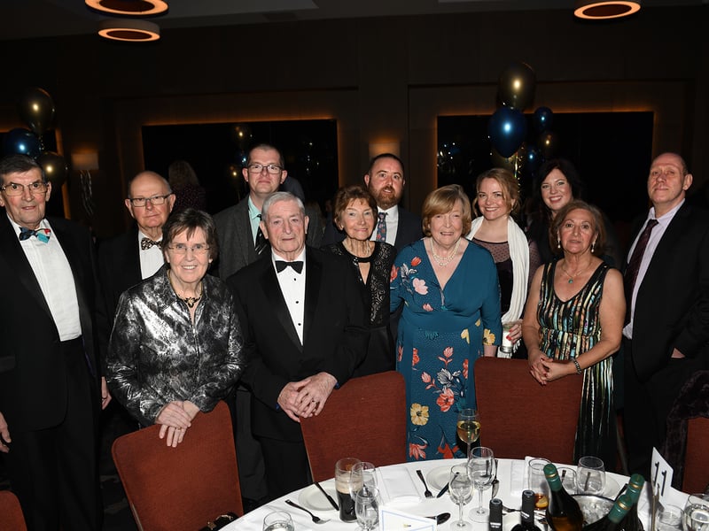 Caption: Longford Association in London Life President Michael McCann (Newtownforbes) is pictured 2nd left with his guests at the association’s 67th dinner dance in the Clayton Hotel, Chiswick in West London last Saturday night. Picture: Malcolm McNally Photography