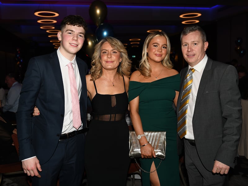 Caption: John, Marian, Roisin and Ciaran Horohoe from Lanesboro. Horohoe Construction were one of the main sponsors of the 67th Longford Association in London dinner dance in the Clayton Hotel, Chiswick. Picture: Malcolm McNally Photography