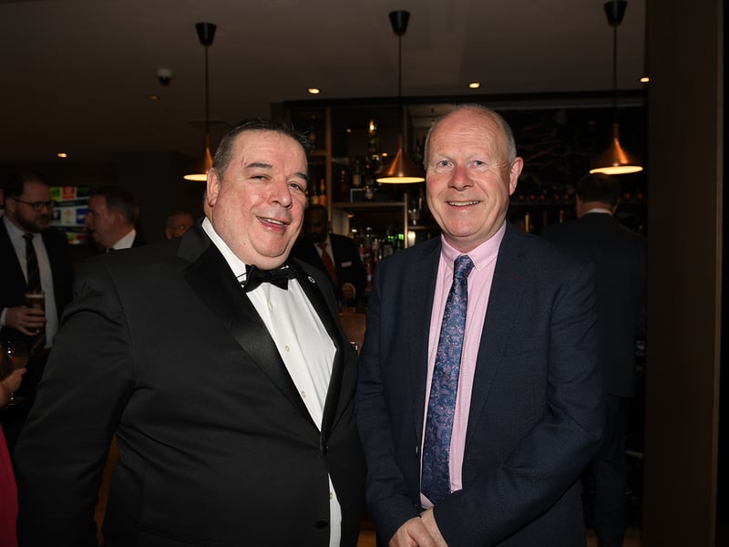 Caption: Longford Association in London President Aiden Ganly (Lanesboro) and Longford County Council Chief Executive Paddy Mahon at the 68th annual Longford Association London dinner and dance in  the Clayton Hotel Chiswick in West London on Saturday, February 3 Picture: Malcom McNally Photography 