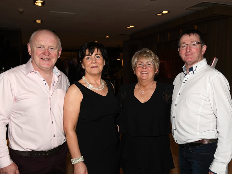 Caption: Enda Kinlan (Stonepark), Martina Healy (Lanesboro) and Jacqui and James Byrne (Newtownforbes) at the 68th annual Longford Association London dinner and dance in  the Clayton Hotel Chiswick in West London on Saturday, February 3 Picture: Malcom McNally Photography 