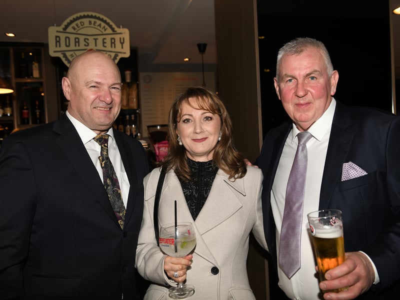 Caption: Steve Clarke from Mostrim Groundworks, Adele Urr and Thomas Marron at the 68th annual Longford Association London dinner and dance in  the Clayton Hotel Chiswick in West London on Saturday, February 3 Picture: Malcom McNally Photography 