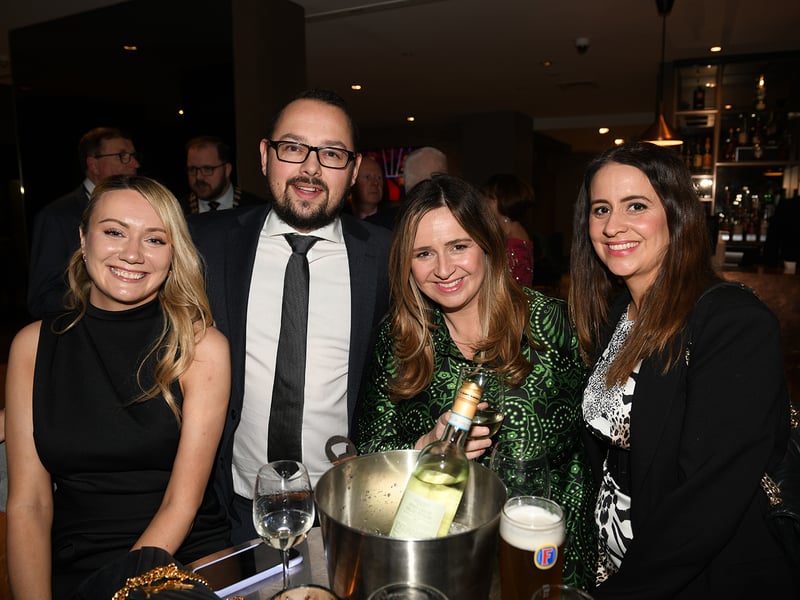 Caption: Diane Gill (Drumlish), Shane English, Catherine Stockwell and Natalie Fahey at the 68th annual Longford Association London dinner and dance in  the Clayton Hotel Chiswick in West London on Saturday, February 3 Picture: Malcom McNally Photography 