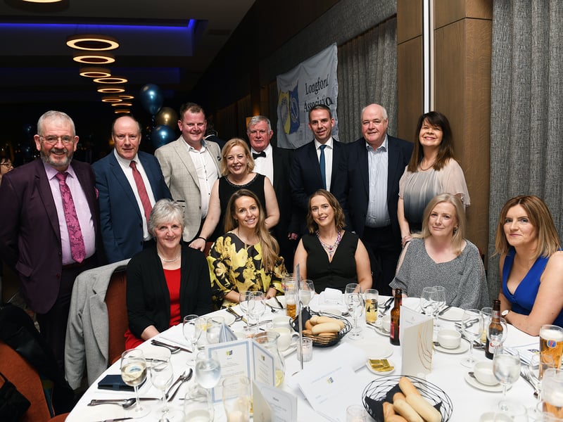 Caption: Longford Association in London Chairperson Danny Keogh and his wife Helen (Killoe) with family and friends enjoying the 68th annual Longford Association London dinner and dance in  the Clayton Hotel Chiswick in West London on Saturday, February 3 Picture: Malcom McNally Photography