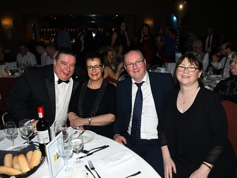 Caption: Longford Association in London President Aiden Ganly is pictured left with Teresa and John Costello and Mary Ganly at the 68th annual Longford Association London dinner and dance in  the Clayton Hotel Chiswick in West London on Saturday, February 3 Picture: Malcom McNally Photography