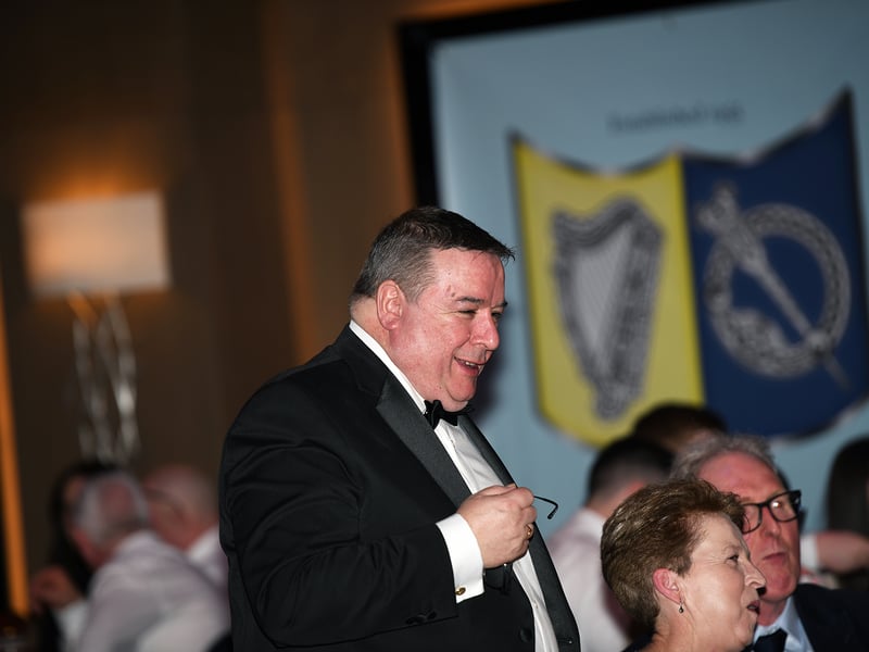 Caption: Longford Association in London President Aiden Ganly (Lanesboro) addressing guests at the 68th annual Longford Association London dinner and dance in  the Clayton Hotel Chiswick in West London on Saturday, February 3 Picture: Malcom McNally Photography