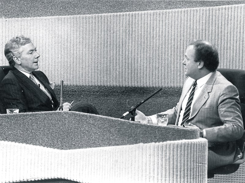Caption: Derek Cobbe on The Late Late Show with Gay Byrne. The two ‘grew up as neighbour’s children in Rialto’ 