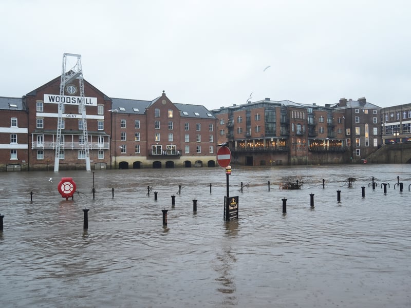 Properties were flooded in the centre of York after the Ouse burst its banks.