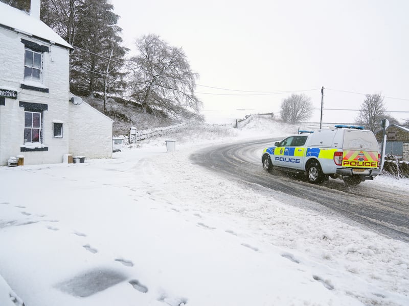 In Co Durham, fallen trees and snow posed a hazard to drivers.