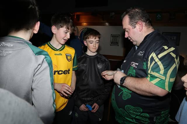 A fantastic night of darts was enjoyed with the History Maker Brendan Dolan in Seán Óg’s in Ballyshannon. Click on the arrows to see Thomas Gallagher's photos of the evening: The event was a fundraiser for Aodh Ruadh Bord na nÓg. A spokesperson for Aodh Ruadh said: “What a night we had in Seán Óg's Ballyshannon in aid of Bord na nÓg. It was a huge success, and a real night to remember! READ NEXT: In Pictures - Precious memories of Mountcharles relived at nostalgic cinema night “We have a lot of thank yous to get through, so sit tight! Many thanks to Brendan Dolan, who was a gentleman. Thanks also to Maurice McLaughlin, who once again organised a brilliant night of entertainment. “Big thanks to Sean McGee and Donagh McInerney who marked and called the throws all night. READ NEXT: Flashback - A fabulous selection of photos from the Donegal Democrat 1995 archive “Thanks to all the throwers, and everybody who sponsored them. Thanks to all the sponsors of our many raffle prizes, and all those who bought raffle tickets, on the night and through Revolut. Thanks to our raffle sellers and everybody else that promoted and helped on the night.”
