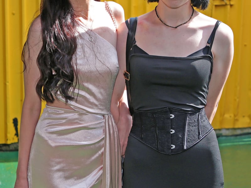 Caption: Urszula Harn and Kamile Luksaite PICTURES | Meán Scoil Mhuire, Longford students step out in style for their graduation ball