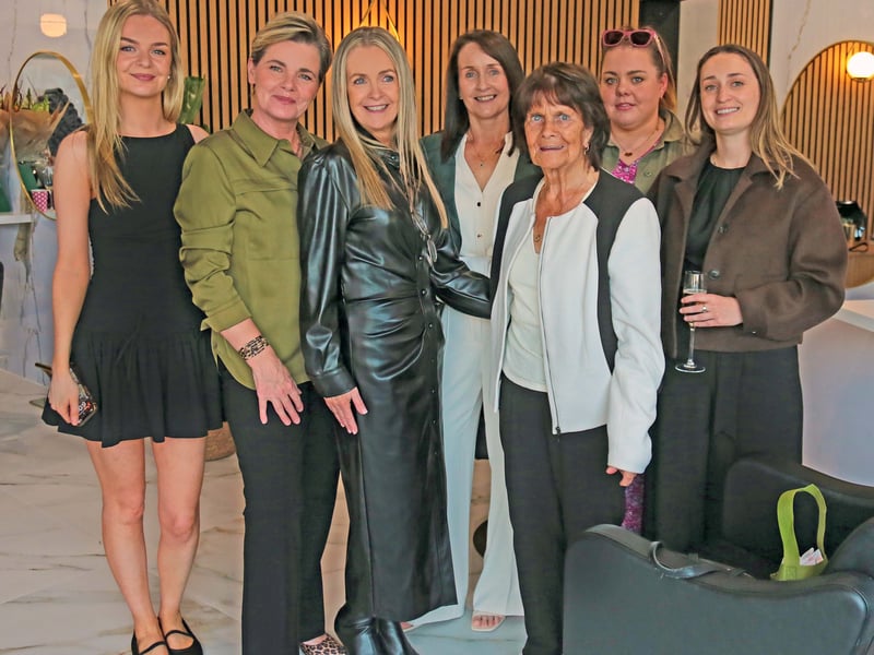 Caption: Louise Rooney, Debbie and Rachel Keyes, Marie and Ciara Farrell, Nikkita Halvey, Ann Rooney enjoying the opening of the brand-new salon, 'The Salon No. 1’ in Drumlish last Saturday evening